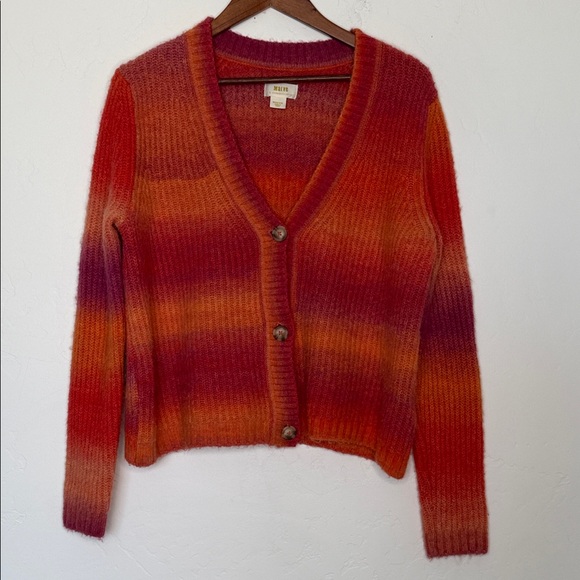 Anthropologie Maeve Hallie Space-Dyed Cardigan Sweater Ombre Medium - Picture 3 of 7